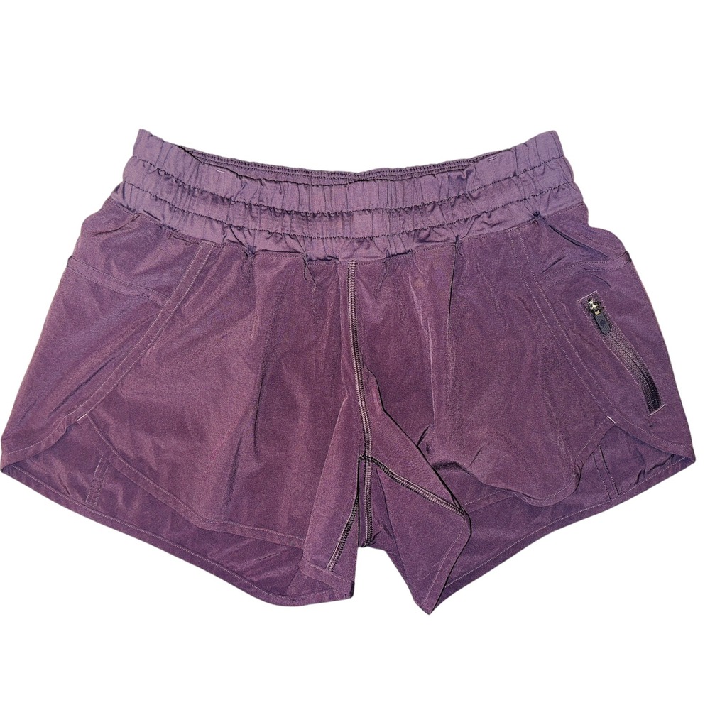 WB2 Lululemon Tracker Purple Running Shorts Women's  6 Elastic Waistband‎
